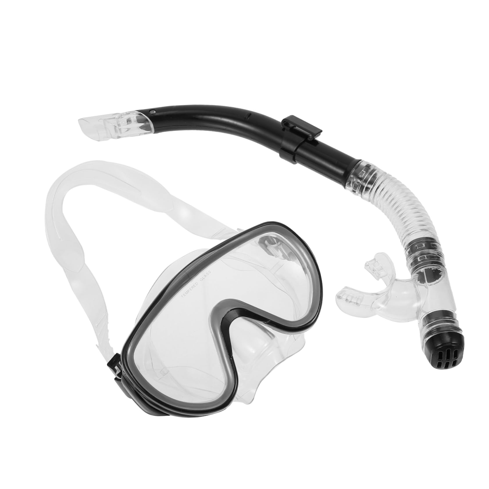 Kisangel Snorkeling Gear Kit Dry Snorkel Mask Tube Flat Anti-Fog Lens Wide View for Diving Swimming Random