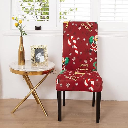 Miniatura 4 de XMNTG Juego de 6 fundas de silla de Navidad para comedor, diseño de búfalo a cuadros, fundas para sillas de árbol de Navidad, decoración de Navidad,