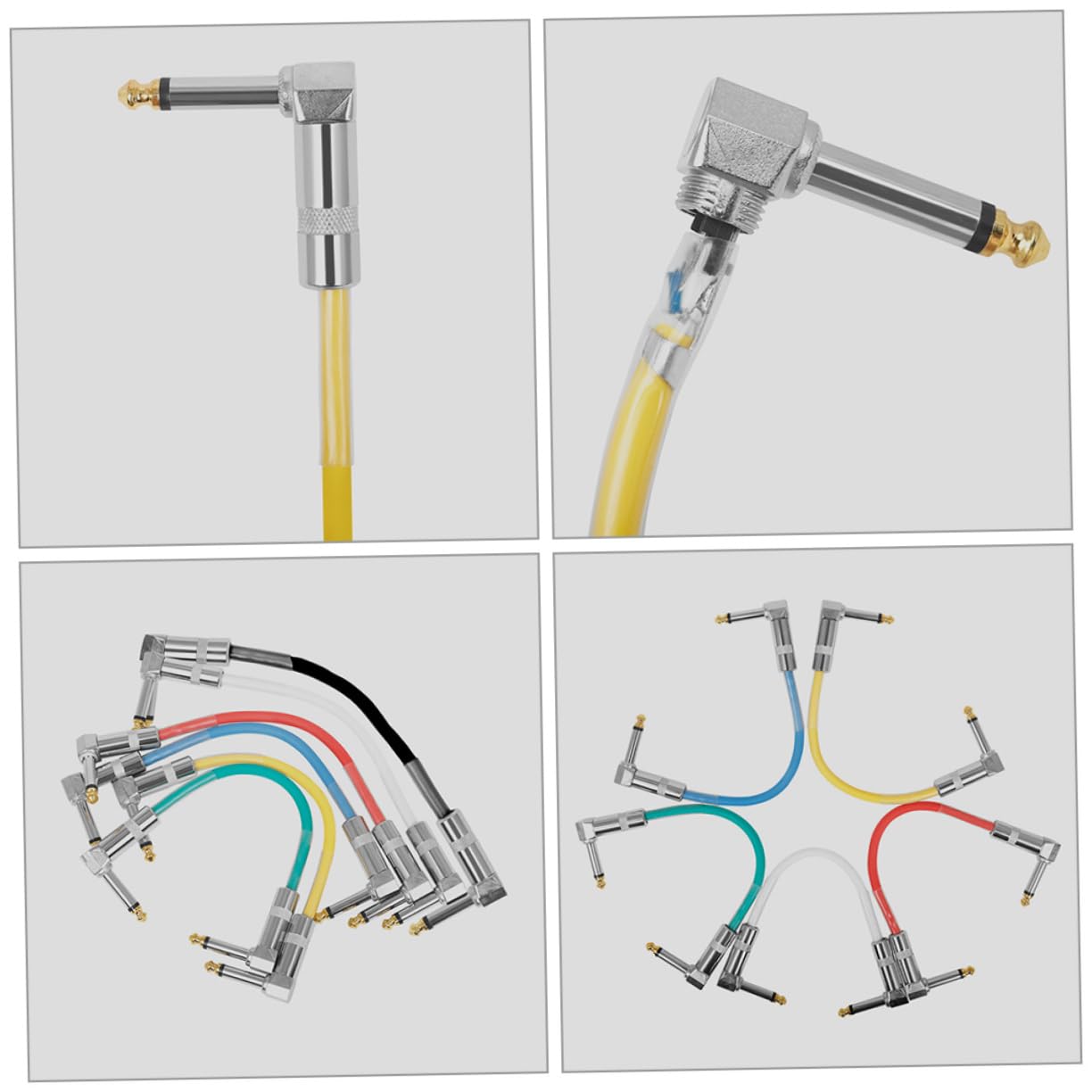 NULYLU Guitar Patch Cable Right Angle Noise Reduction Head Audio Connection Cable for Effects Pedals Durable and Portable Design Stylish Finish