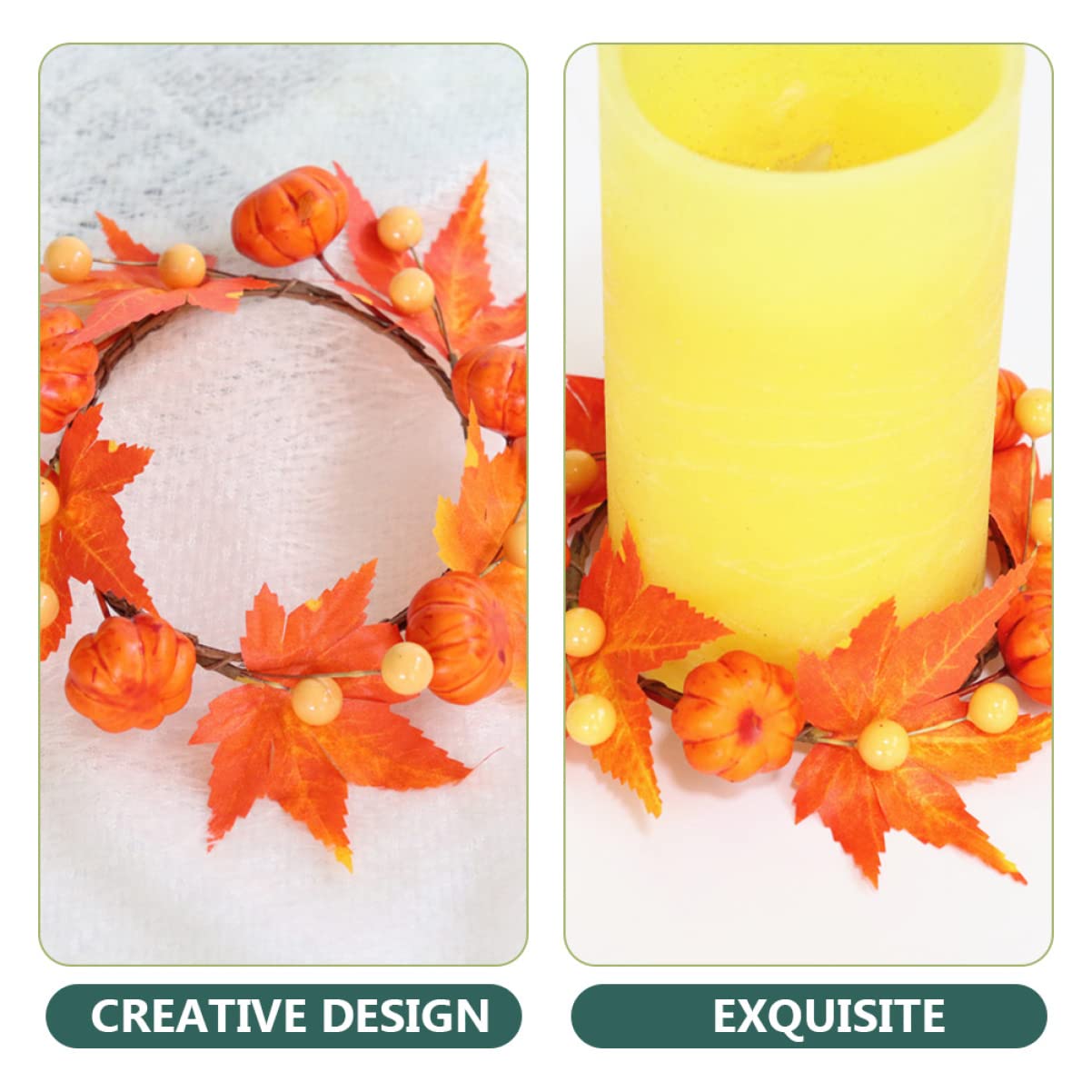 Cabilock 4 Juegos De Velas De Halloween con Forma De Y Hojas De Arce para Decoración De Fiestas De Navidad Y Acción De Gracias (4 Unidades)