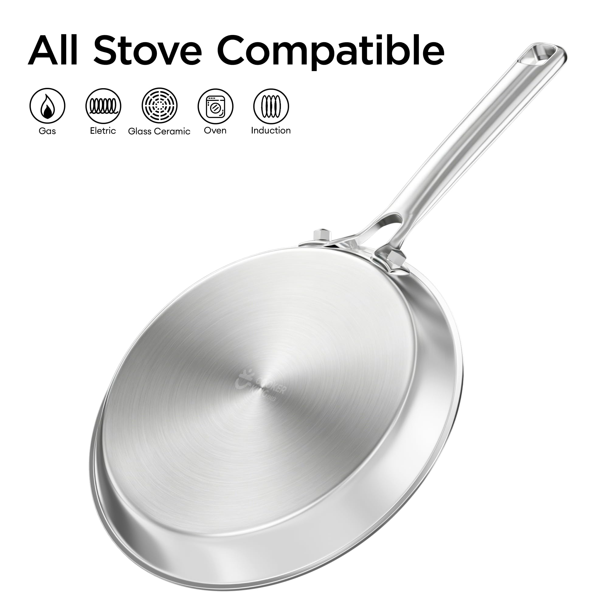 Cooker King 11" Stainless Steel Crepe Pan -4