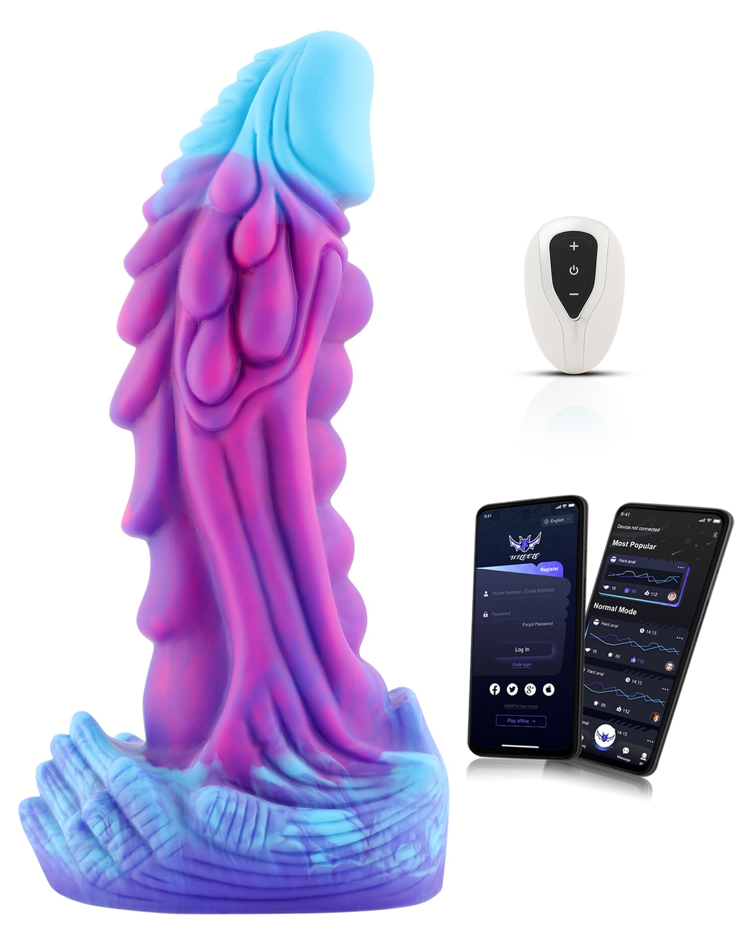 Wildolo 8.3 Fantasy Silikondildo, 10 Vibrationsmodi mit App-Steuerung, starker Saugnapf, Sexspielzeug für Erwachsene