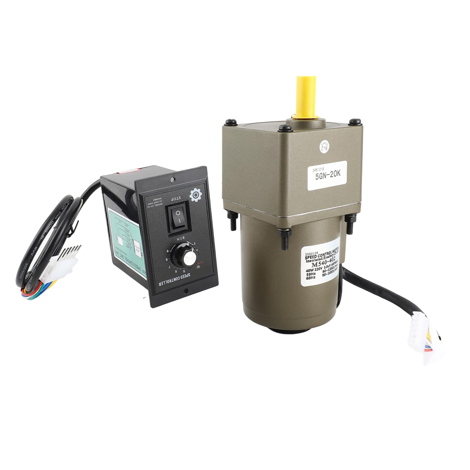 Semme Motor de Engranaje Asíncrono Monofásico de CA 40 W con Velocidad Vibración de bajo Ruido Energéticamente Eficiente para Máquinas Herramienta de Embalaje e Industrias de Transporte (Relación de