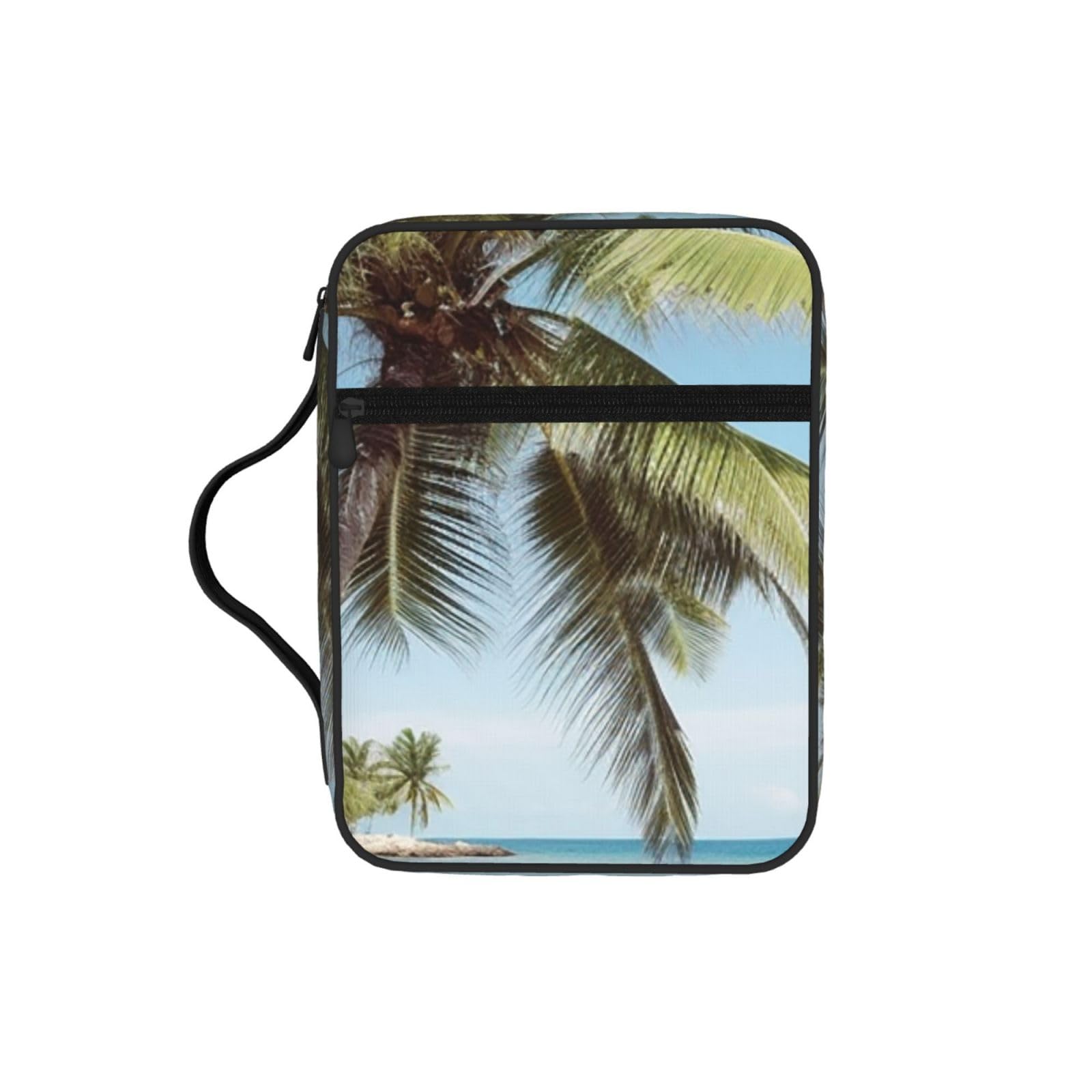 Beach Palm Tree Bible Cover Case Waterproof Bible Bag With Handle Organizer Storage Book Cover For Bible Study
