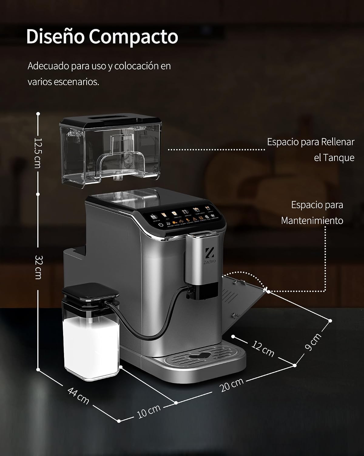 Macchina Caffè Automatica per Grani – Espresso Autentico, Sistema Latte per Colazione, 15 Livelli Macinatura, Doppia Caldaia, Pulizia Facile