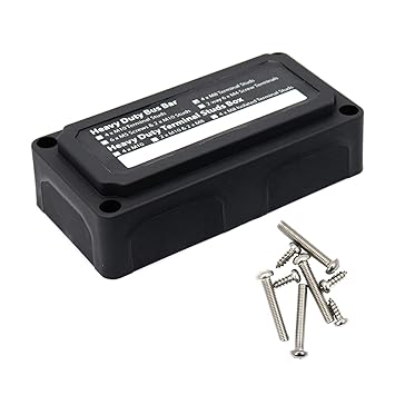 Layfuz Power Distribution Block Heavy Duty Bus Bar Box with 3/8in M10*4 Terminal Studs 48V 300A Post Battery Junction Block for Car RV Truck Marine Boat