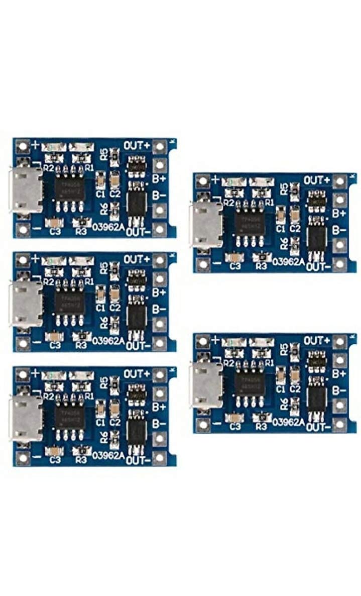SuviTech TP4056 18650 Li -ion battery charging module with battery over charge/deep discharge protection Set of 5 Pcs (B08GYTGN31) Amazon Price History, Amazon Price Tracker