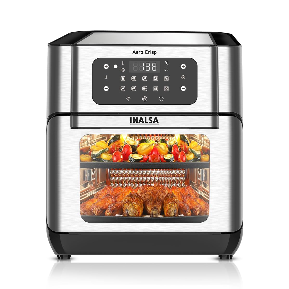 INALSA Airfryer for Home,12 Ltr Capacity, Family Rotisserie Oven, 10 Preset Menu, 7-in-1 air fryer oven,Fry,Bake,Grill,Roast,Dehydrate , Defrost & Reheat Function| 2 Year Warranty (Aero Crisp) (B094NJPL81) Amazon Price History, Amazon Price Tracker