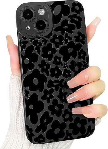 Lovmooful Funda compatible con iPhone 14, diseño de mariposa y corazón, negro, para niñas y mujeres, TPU suave a prueba de golpes, protector