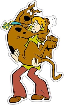 Fan Emblems Scared Scooby and Shaggy Car Decal - Automotive Domed Classic Scooby-Doo Characters