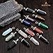 BEADNOVA Hematite Necklace Gemstone Crystal Necklace for Women Healing Stone Pendant Jewelry for Men Pendulum Divination Hexagonal Pendant (18 Inches Stainless Steel Chain)