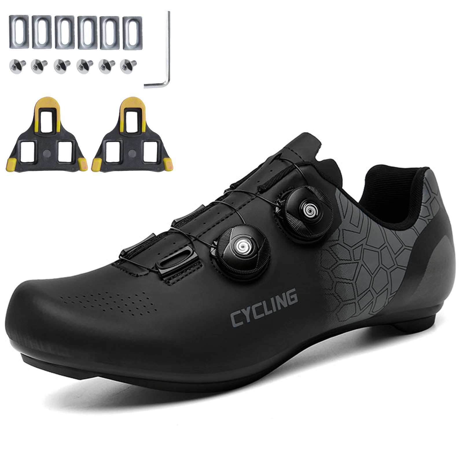 Scarpe Bici da Corsa Uomo, Scarpe Ciclismo Scarpe Bicicletta compatibili con i Tacchetti Look SPD SPD-SL Delta, Scarpe da Ciclismo Interno con Tacchetti