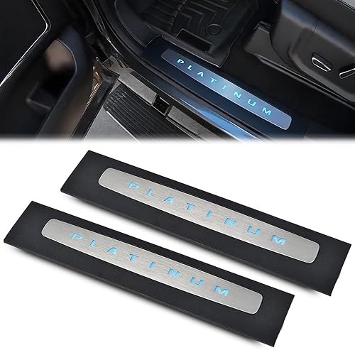 Miniatura 8 de CROSSDESIGN Juego de placas LED para umbral de puerta compatible con Ford F250 F350 F450 F550 Super Duty Crew Cab Only 2017-2022 HC3Z-2613208-AA