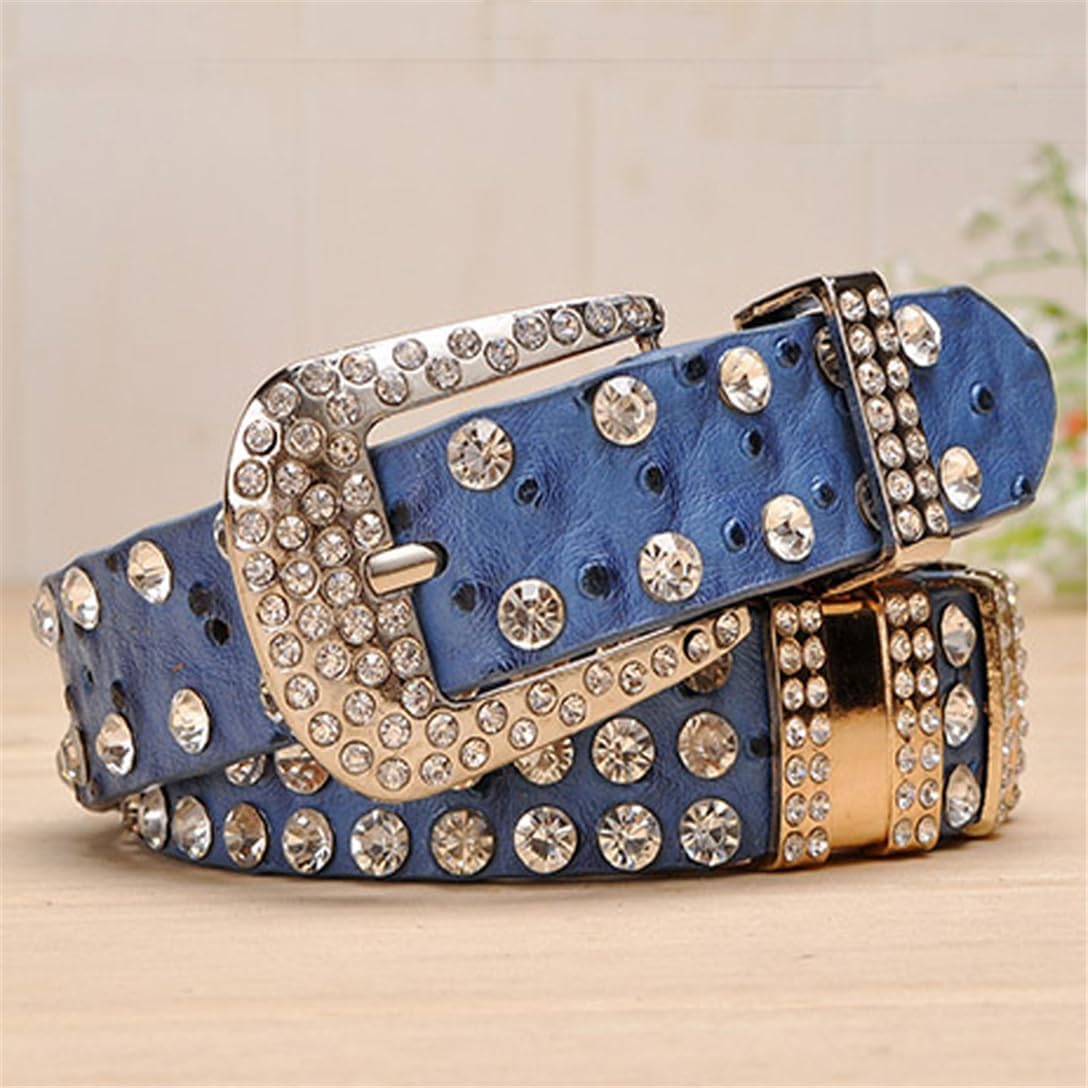 Fashion Rhinestone Belts for Women Designer PU Leather Belt Western Studs Leather Belts
