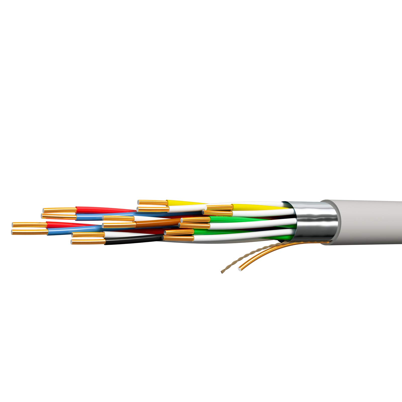 HB - Cable telefónico digital (100 m, 8 x 2 x 0,6 J-Y(ST) y 16 cables de teléfono)