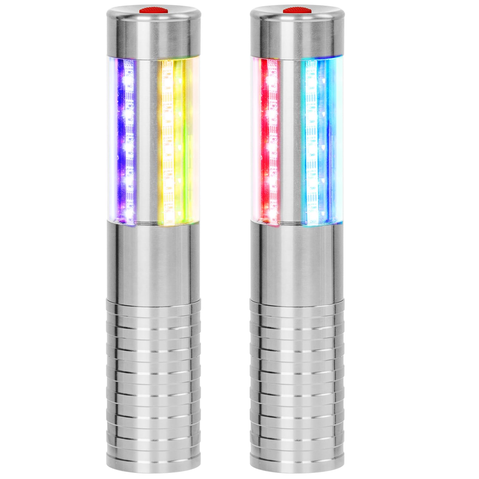 LED Strobe Baton Light Bottle Service Rechargeable LED Light Champagne Bottle Handheld Topper for Nightclub Wedding Party Concert Event Outdoor (Silver, 2pcs)