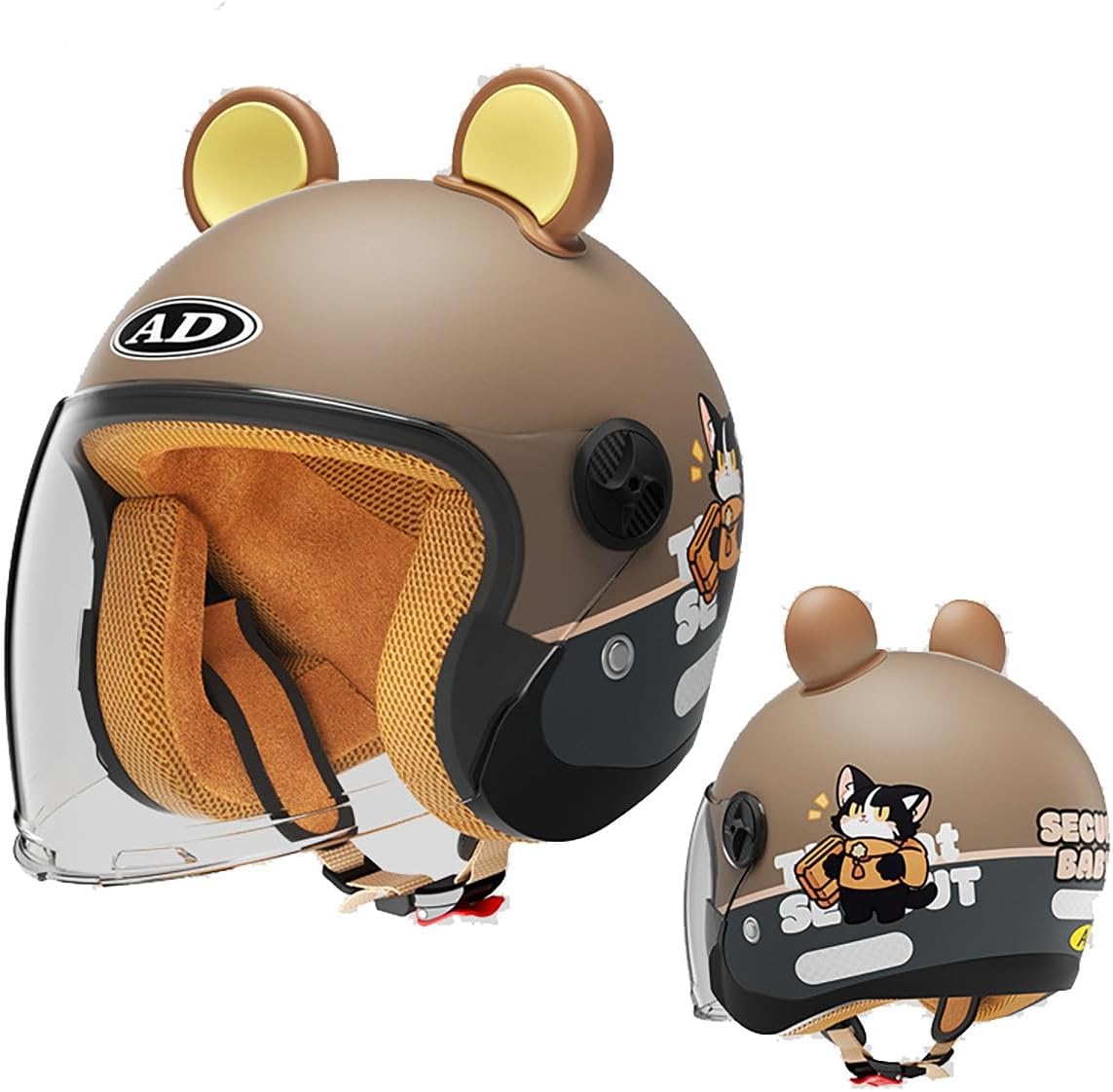 Kids Motorcycle 3/4 Open Face Half Helmet DOT Approved 3-12 Years Old Boys Girls Helmet with Sun Visor Youth Child Fashion Helmet for Electric Scooter Cruiser Moped Go-Kart