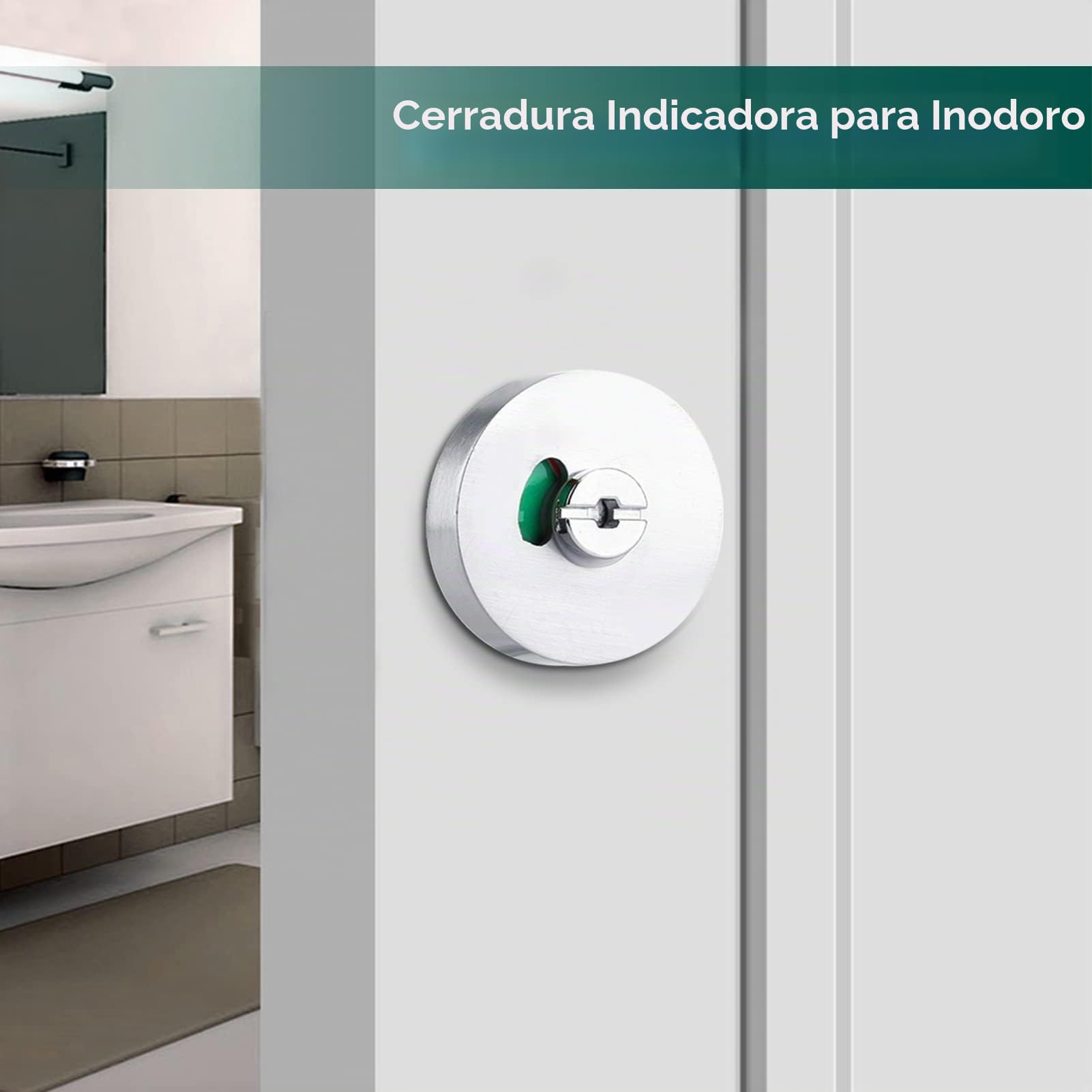 Indicador de Bloqueo de Puerta, Bloqueo de indicador de privacidad, WC Cerradura de puerta de aleación de zinc de inodoro Vacant para baño WC Baño público Inodoro Privacidad Partición Puerta