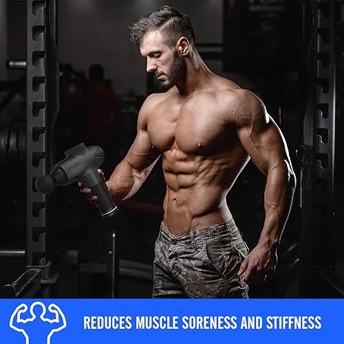 Miniatura 6 de Pistola de masaje de tejido profundo pistola de masaje de percusión para atletas alivio del dolor masajeador muscular portátil con 6 cabezales de