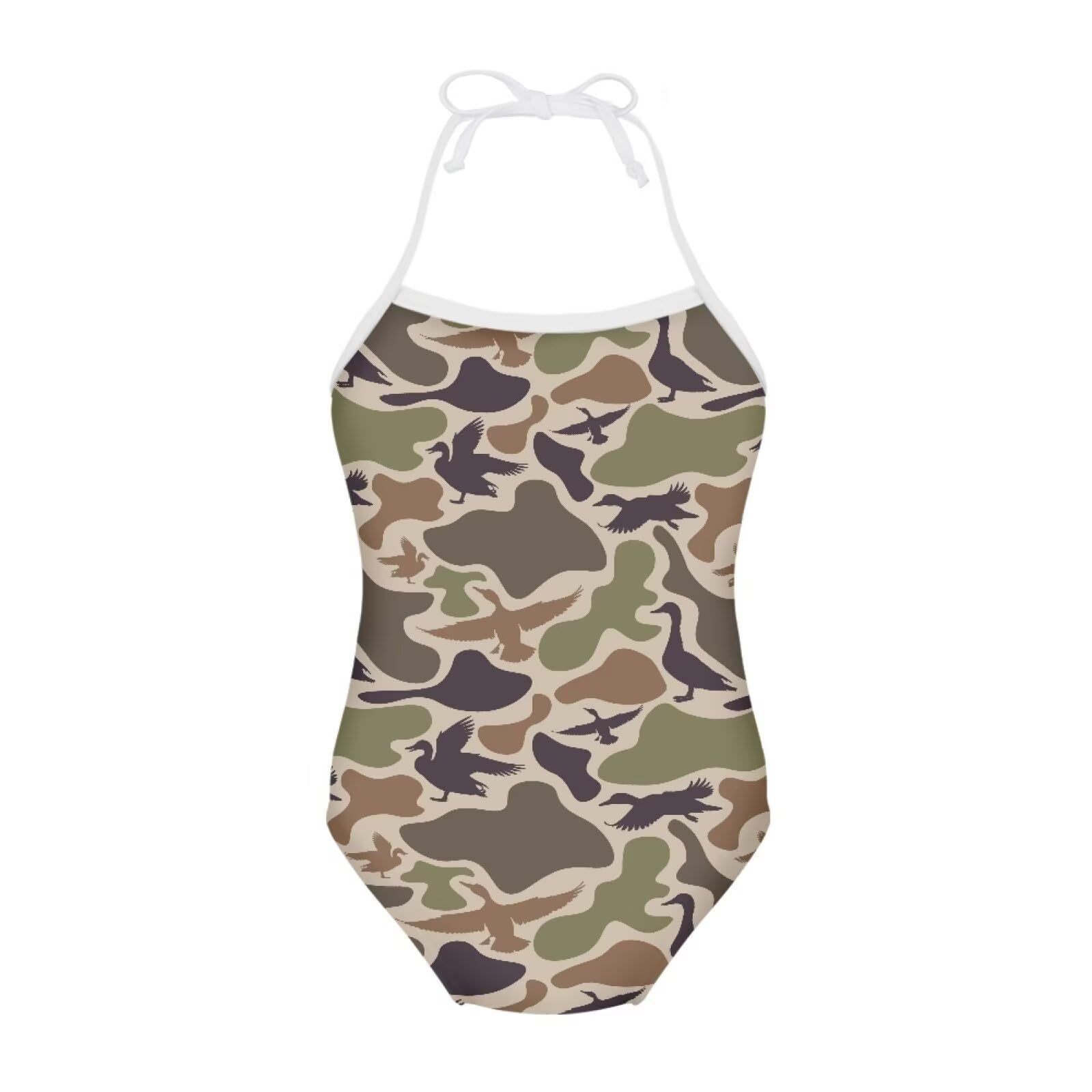 ELEQIN Cartoon Animal Cute Girls One Piece Swimsuit Adjustable Swimwear for 3Y-10Y