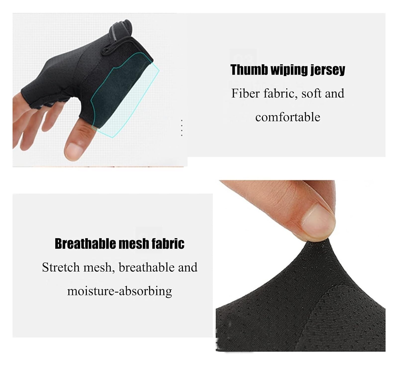 Guanti da guida senza dita, guanti sportivi, guanti mezze dita, guanti for sollevamento pesi, allenamento in palestra, guanti fitness for uomo e donna, protezione mezze dita, guanti traspiranti da pol
