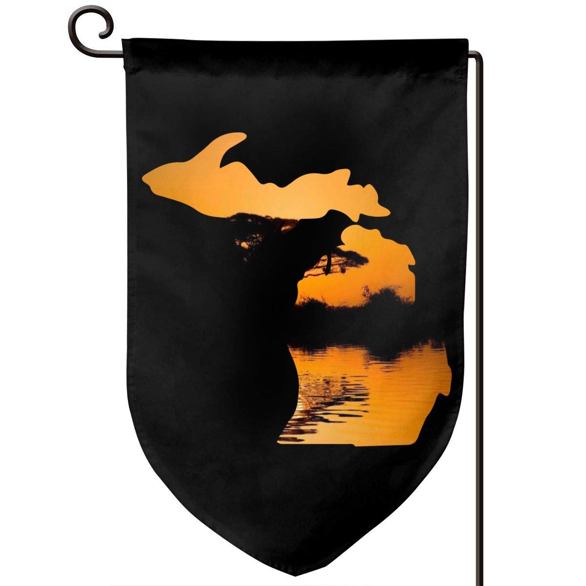 Jeewly Outdoor Flags Michigan Setting Sun Garden Flags Durable Outdoor House Banners for Patio Lawn Home Outdoor Decor 12.5x18In