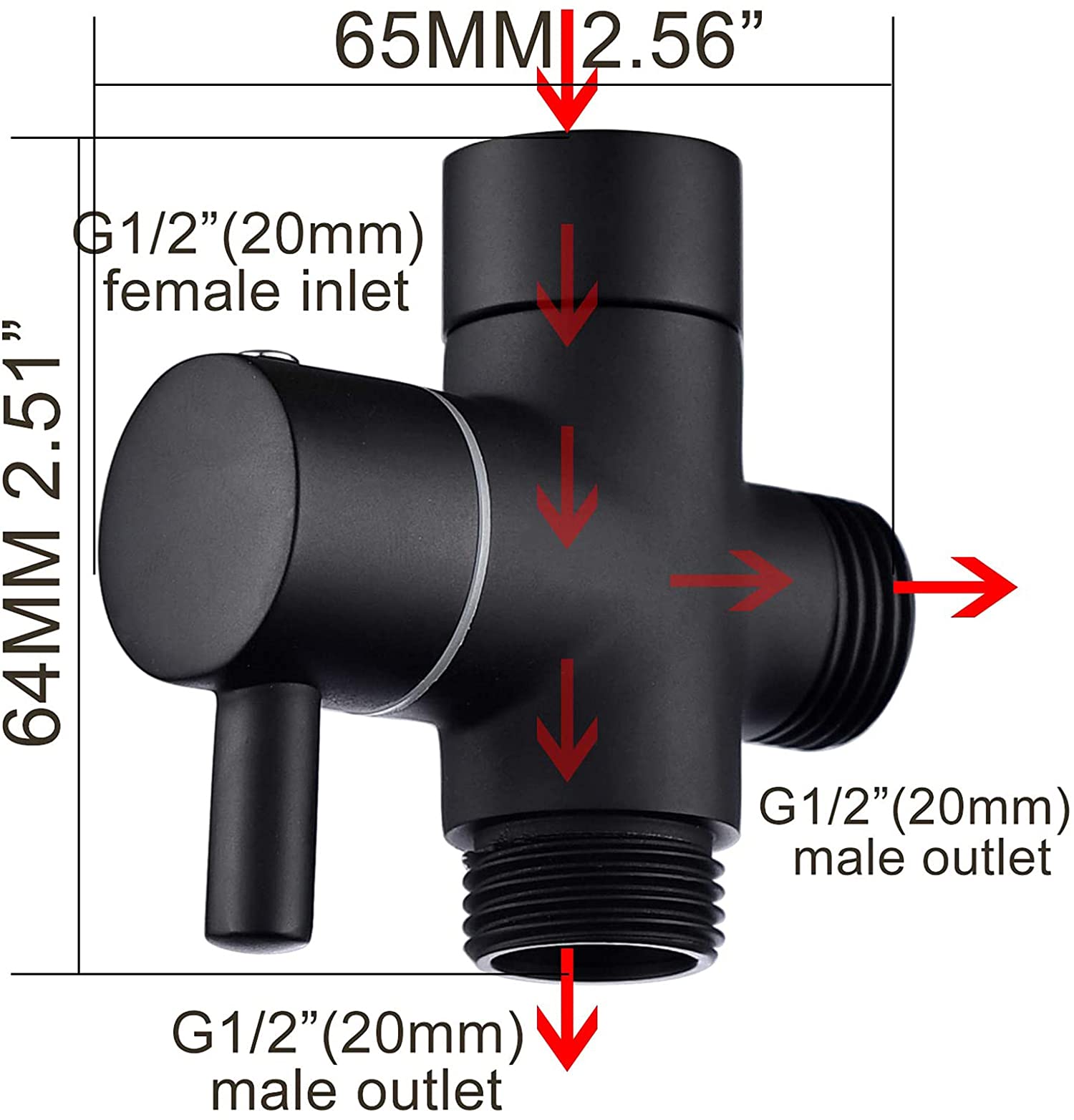 3 Way Shower Diverter Valve Mount, KASTWAVE Shower On Off Valve Brass