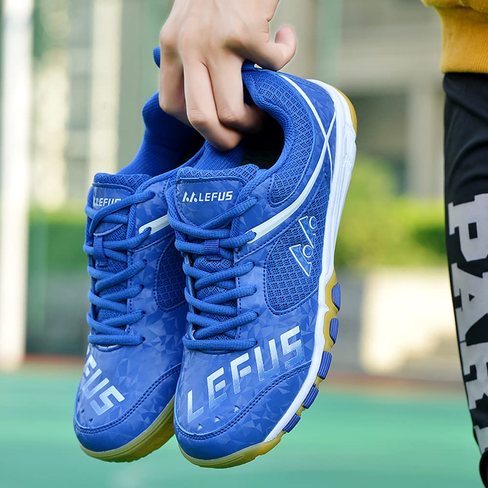Scarpe da Ping Pong Unisex estive Traspiranti Antiscivolo Resistenti all'Usura (43,Blu)
