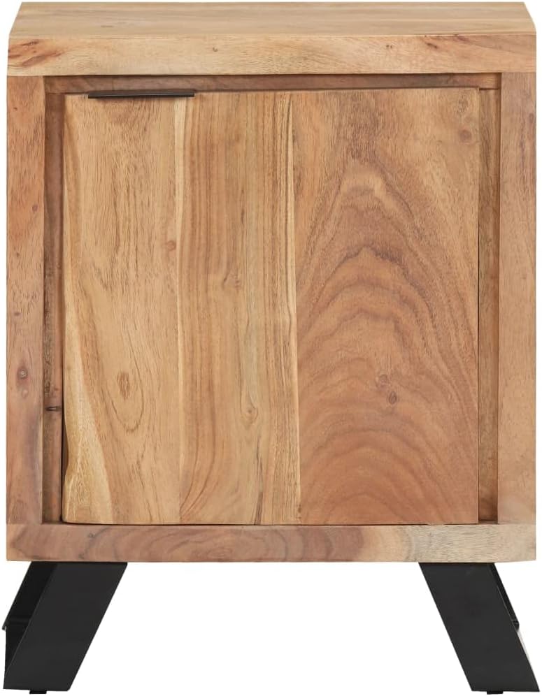 vidaXL Cabinet, Side End Table with Storage, Accent Table for Guest Room Lounge Study Room Office, Industrial Style, Solid Wood Acacia