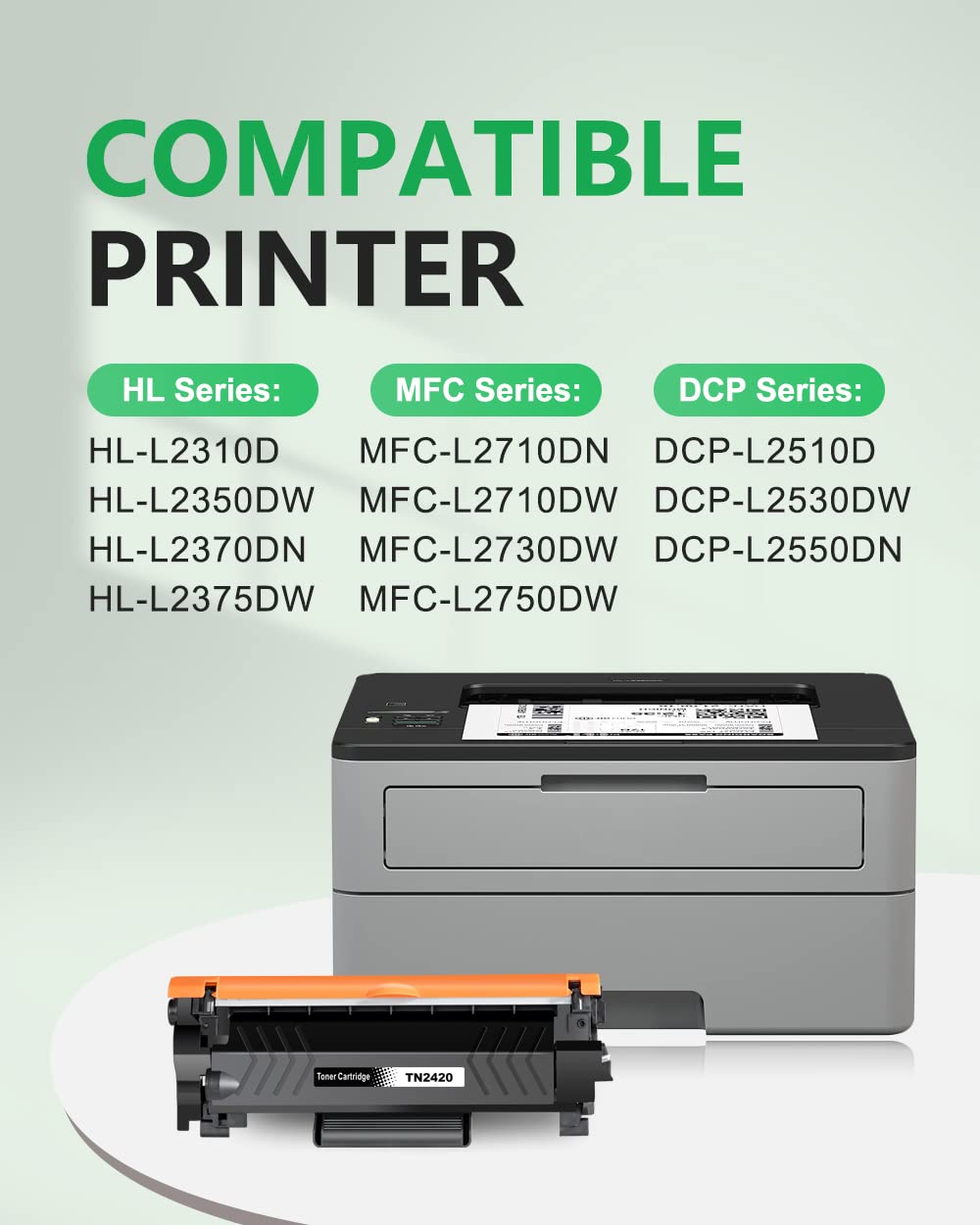 colorfly TN2420 Cartucce di Toner Compatibile per Brother MFC-L2710DW MFC-L2710DN HL-2370DN HL-2350DW DCP-L2510D per Brother TN-2420 TN-2410 Stampante, 1 Nero, 3000 Pagine