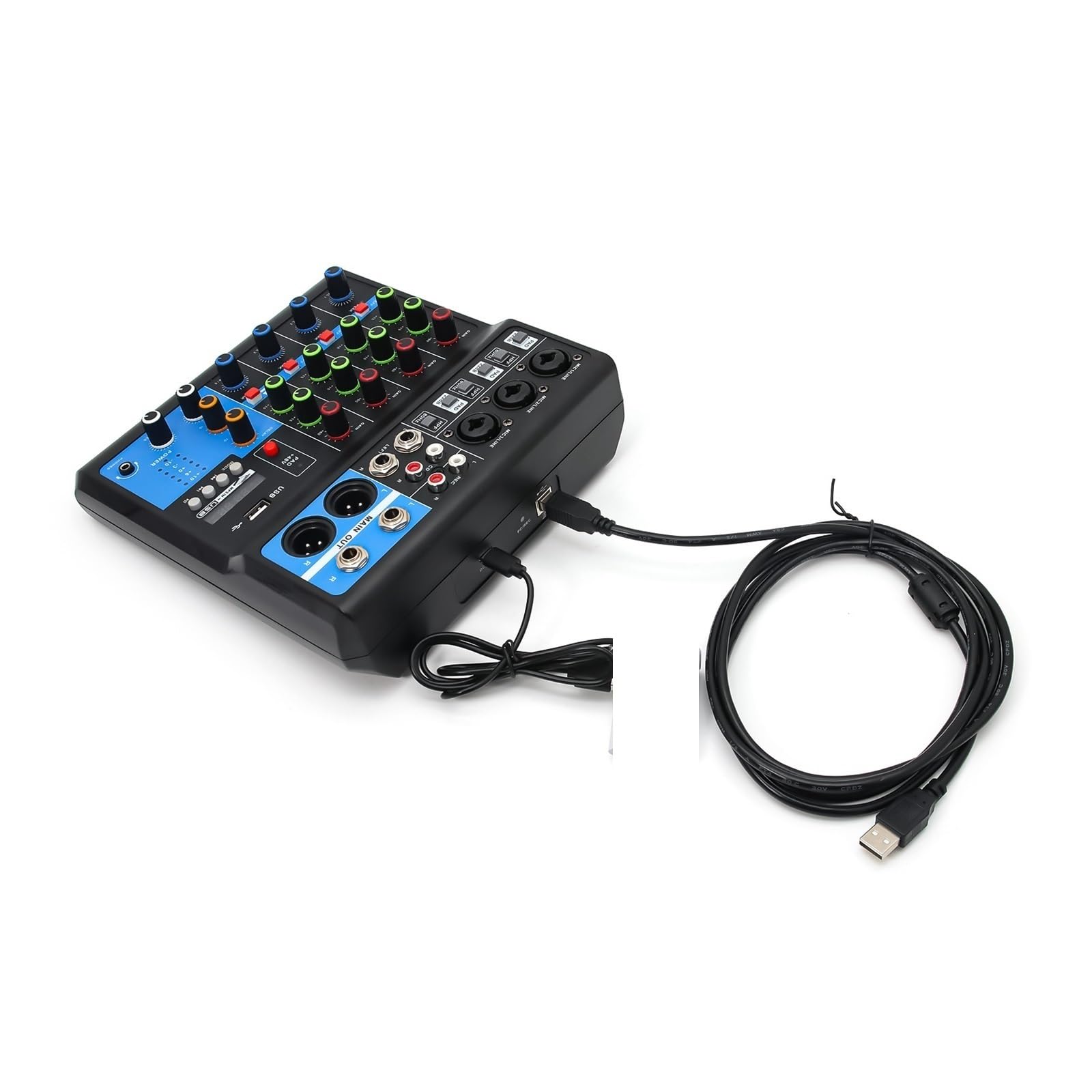 Mezclador de Sonido Profesional de 5 vías para grabación por computadora, Unidad Libre, Tarjeta de Sonido, Consola de Mezclas, Equipo de Audio Profesional, Mezclador de Alto Rendimiento para DJ