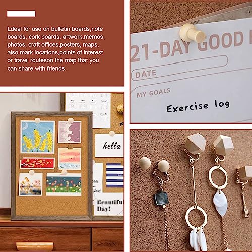 Image of Climberty 114Pcs Wood Push Pins with Storage Box, 3 Colors 7 Thumbtack Styles, Decorative Push Pins for Bulletin Board Cork Board Felt Board Push Pin Clip for Home, Office Accessories Stationery