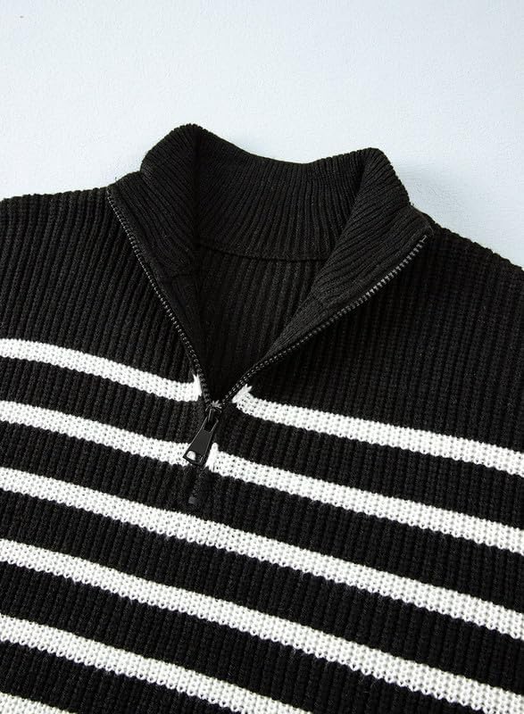 Dokotoo Womens Sweaters Long Sleeve 1/4 Zip Pullover Polo V Neck Dressy Casual Tops - Image 5