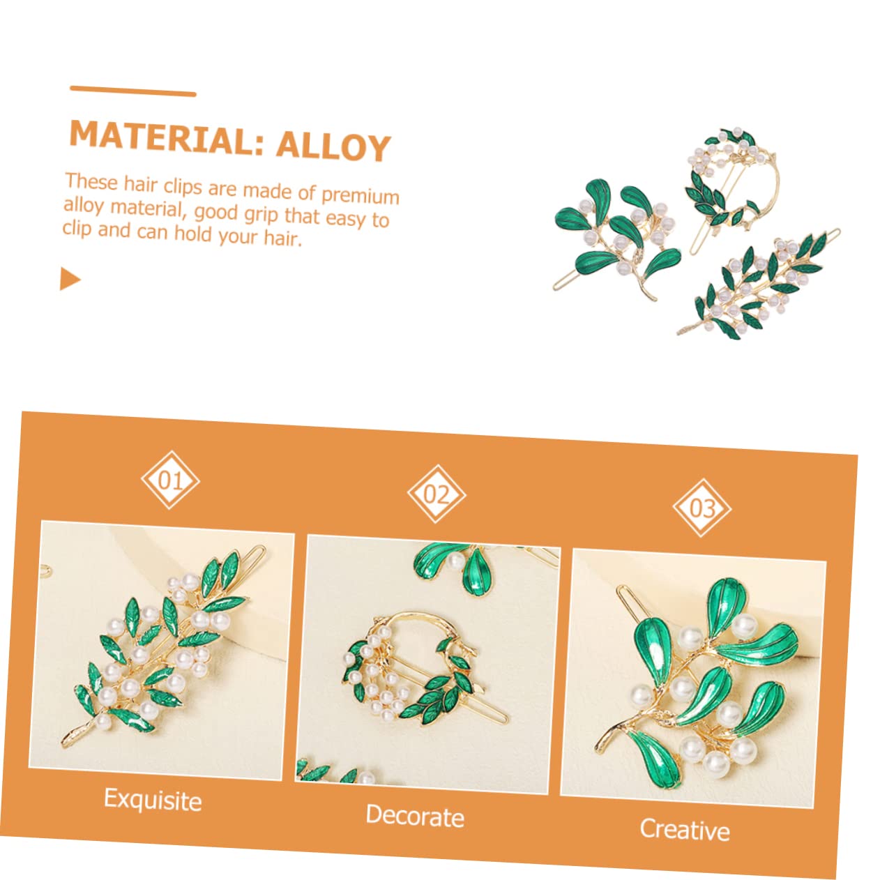 FRCOLOR 15pezzi Fermagli Per Lega Con Foglia e Perla Accessori Eleganti Per Ragazze e Donne Per Matrimonio e Occasioni Speciali