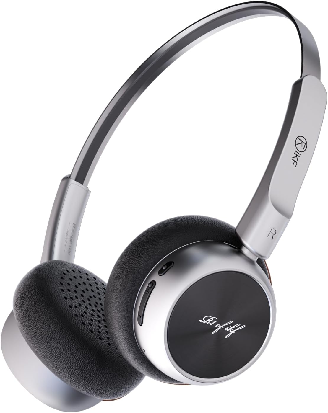 iKF-R1 Retro Headphones Bluetooth 5.4 Hi-Fi Sound Custom EQ via App 60H Playtime Comfortable Fit Multipoint Connection Lightweight Vintage Headphones (Black)