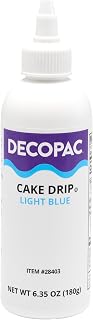 DecoPac Cake Drip, Light Blue Color, Vanilla Flavor, Matte Like Chocolate, 6.35 oz