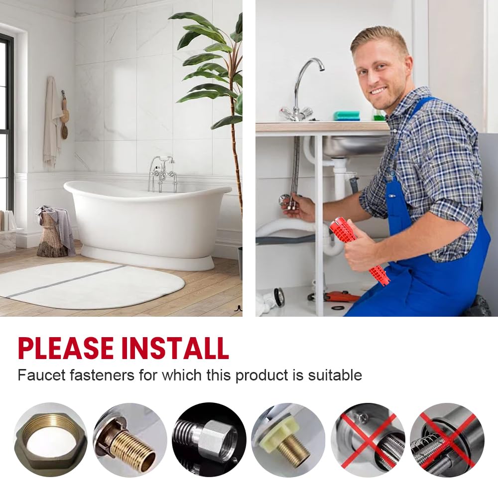 8-in-1 Multifunktions-Wasserhahnschlüssel - Der Alleskönner Für Deine Installationsarbeiten