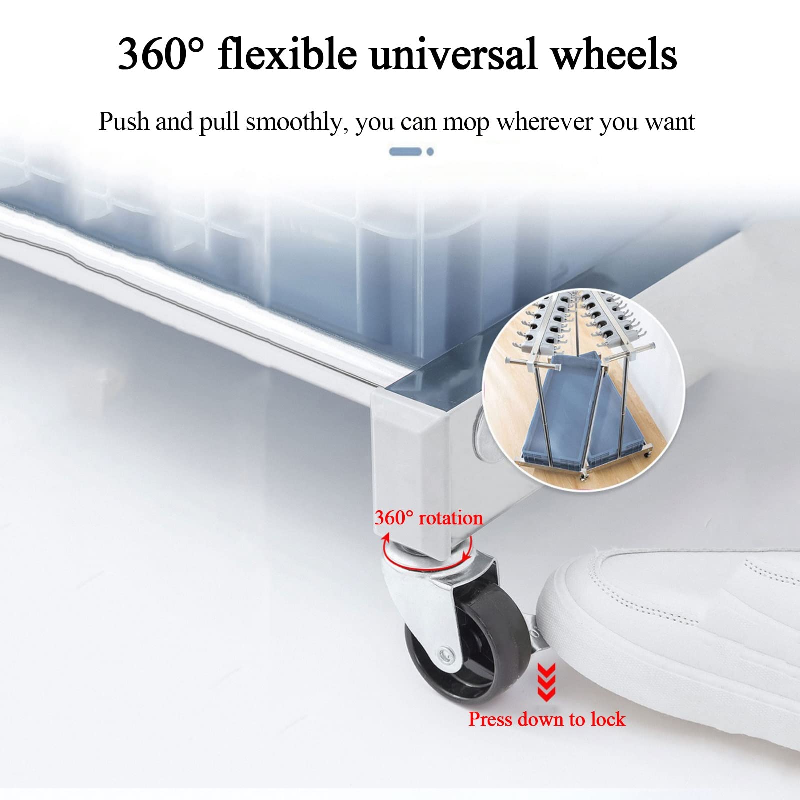 Soporte Móvil para Fregonas De Suelo, Soporte para Escobas, Carrito para Herramientas De Limpieza, Soporte para Paraguas, Escurridor De Fregonas De Acero Inoxidable para,L127cm