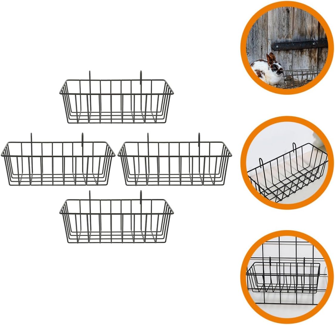 4pcs Rabbit Feeder Holder Easy to Clean Store Hay Rack for Rabbits Guniea Pig Bunny Cage