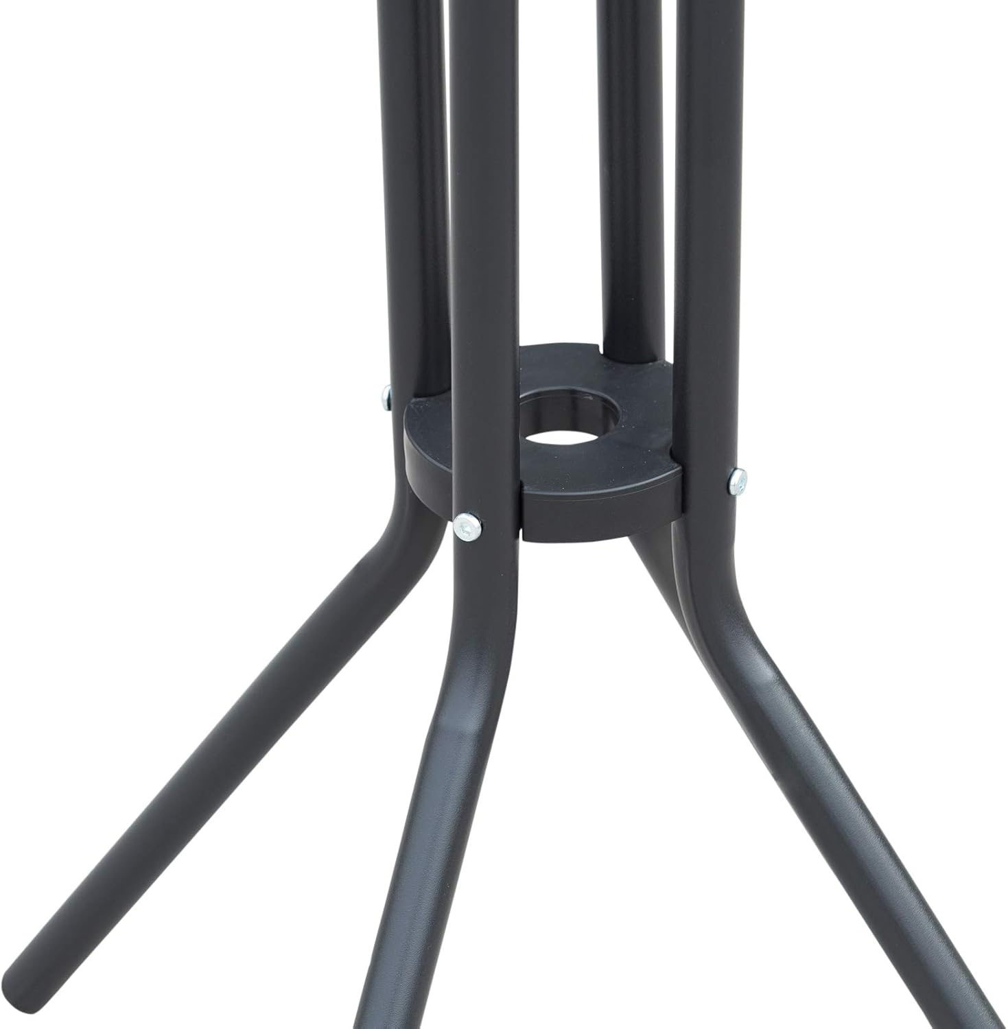 3 Piece Bar Height Outdoor Bistro Set for 2, Round Patio Pub Table & Chairs, Metal & Tempered Glass, Charcoal Gray