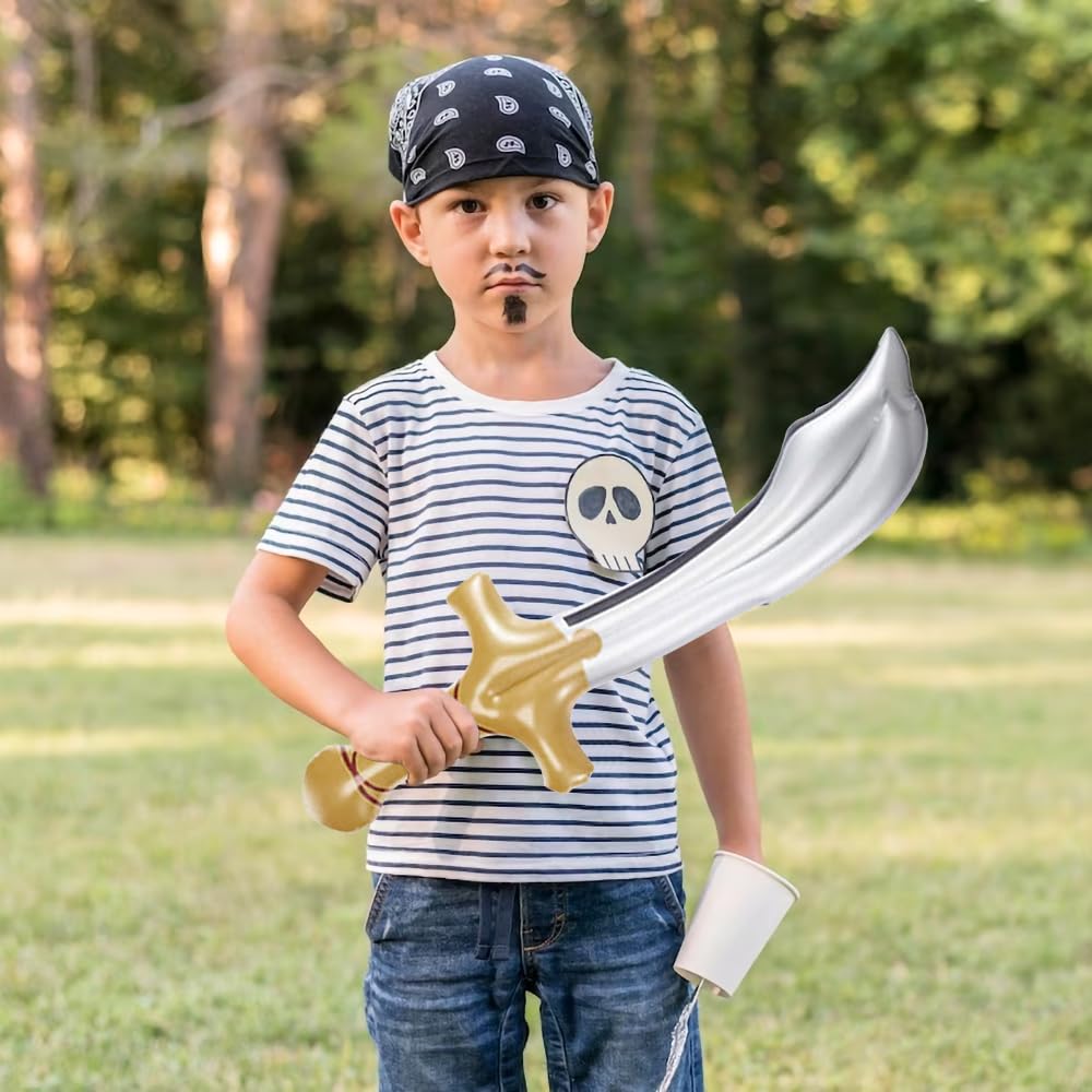 Paquet de 8 Couteaux de Pirate Gonflables, Épée de Pirate, Ballons pour Fête Cosplay Halloween