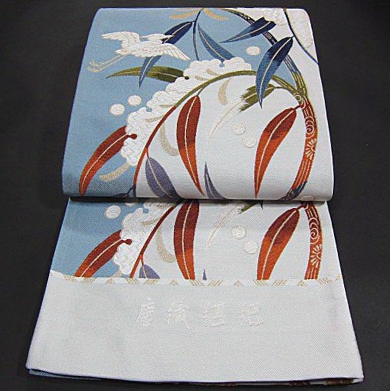 Amazon.co.jp: 西陣唐織六通柄袋帯 唐織紹巴雪 柳 鷺 綿芯お仕立て付き 