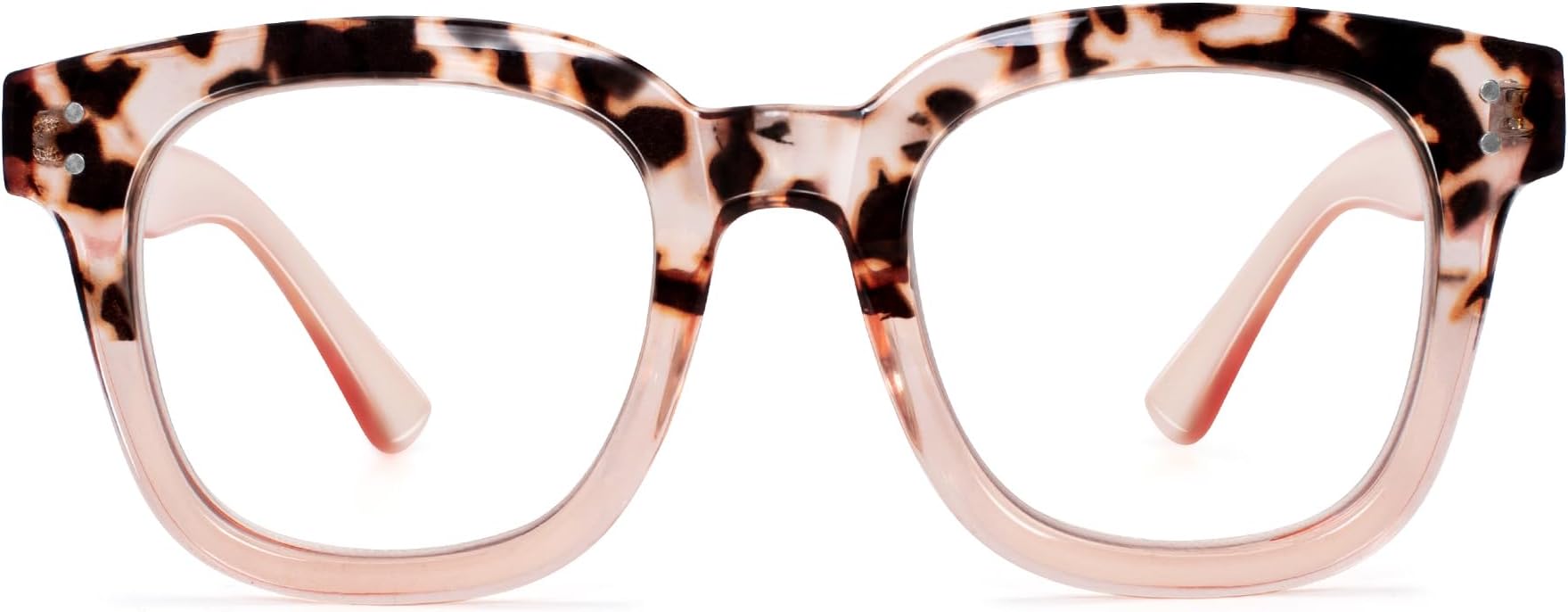Blue Light Blocking Glasses Oversized Fashion Blue Light Glasses for Women Anti Eyestrain & UV Protection Computer Eyeglasses (Gradient Brown)