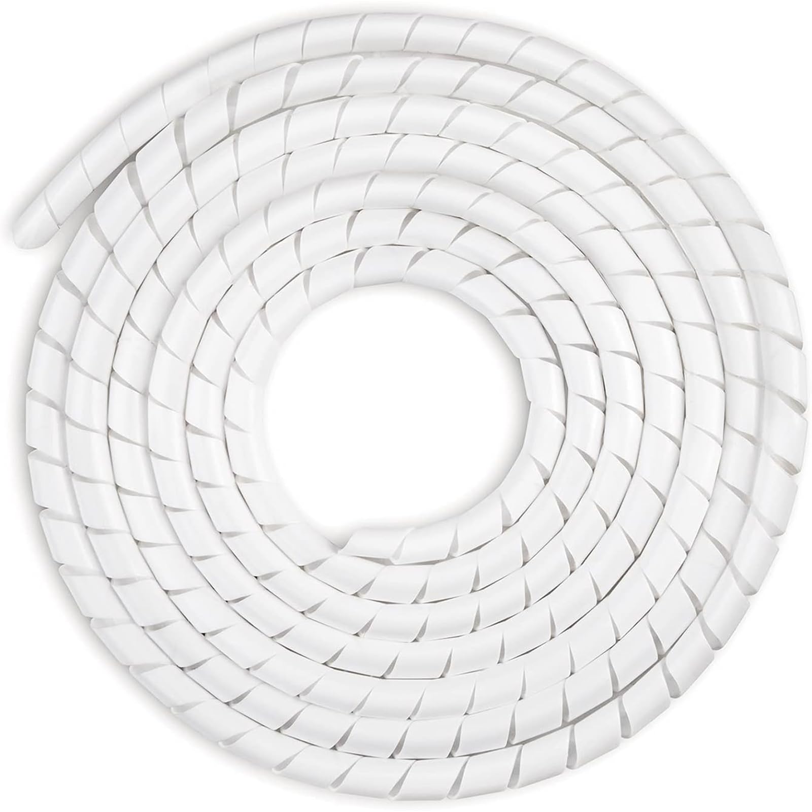 AGPTEK 6M Raccogli Cavi Spiralato, Guaina per Cavi di Diametro di 12-25mm, per mettere in ordine cavi PC, TV ecc (Bianco)