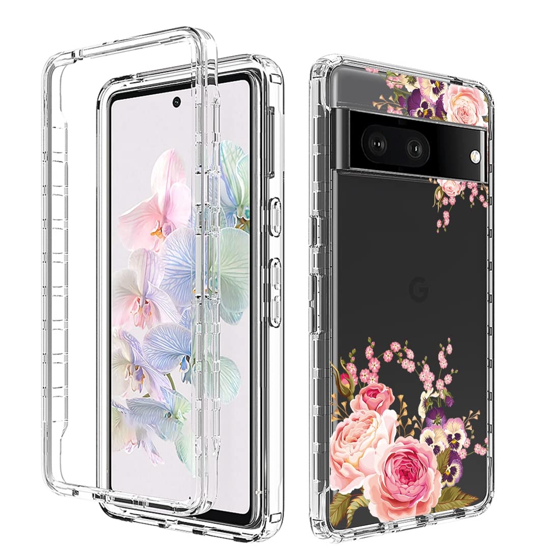 Case Yard IPhone-12/12-Pro Case Clear Soft & Flexible TPU Ultra Low Profile Slim Fit Thin Shockproof Transparent Bumper Protective Cover Drop Protective Cell Phone Cases (Hawaii Bouquet - View #7