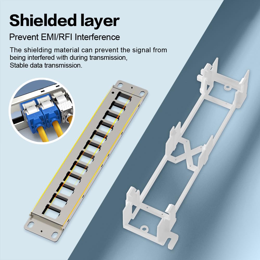 Snapklik.com : Enmane 12 Port Blank Keystone Patch Panel Wall Mount 10inch