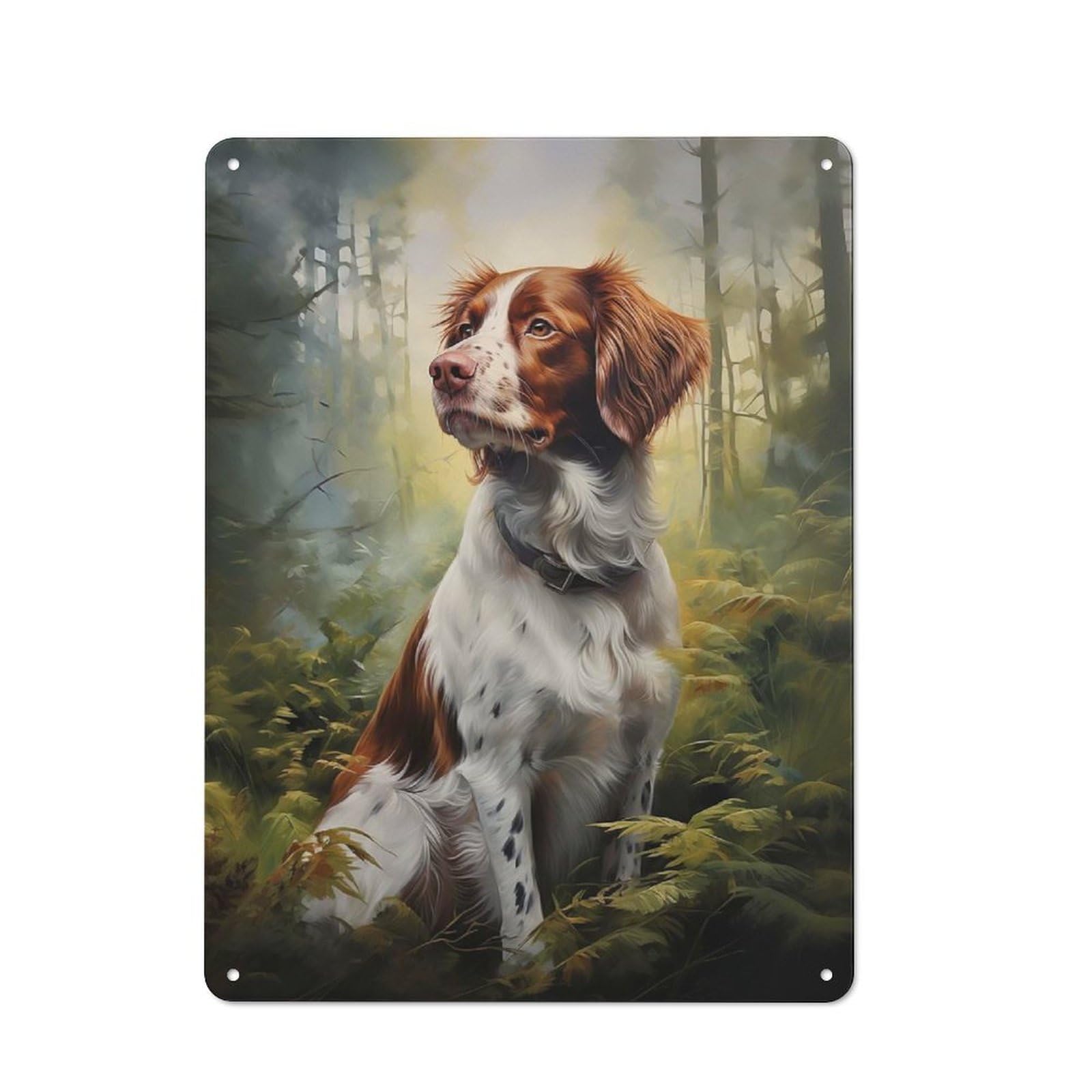 Junmoney Brittany Metal Plaque With Design 40X30cm, Country Style Kitchen Wall Decor For Coffee Bar, Kitchen, Bistro Or Tea Corner
