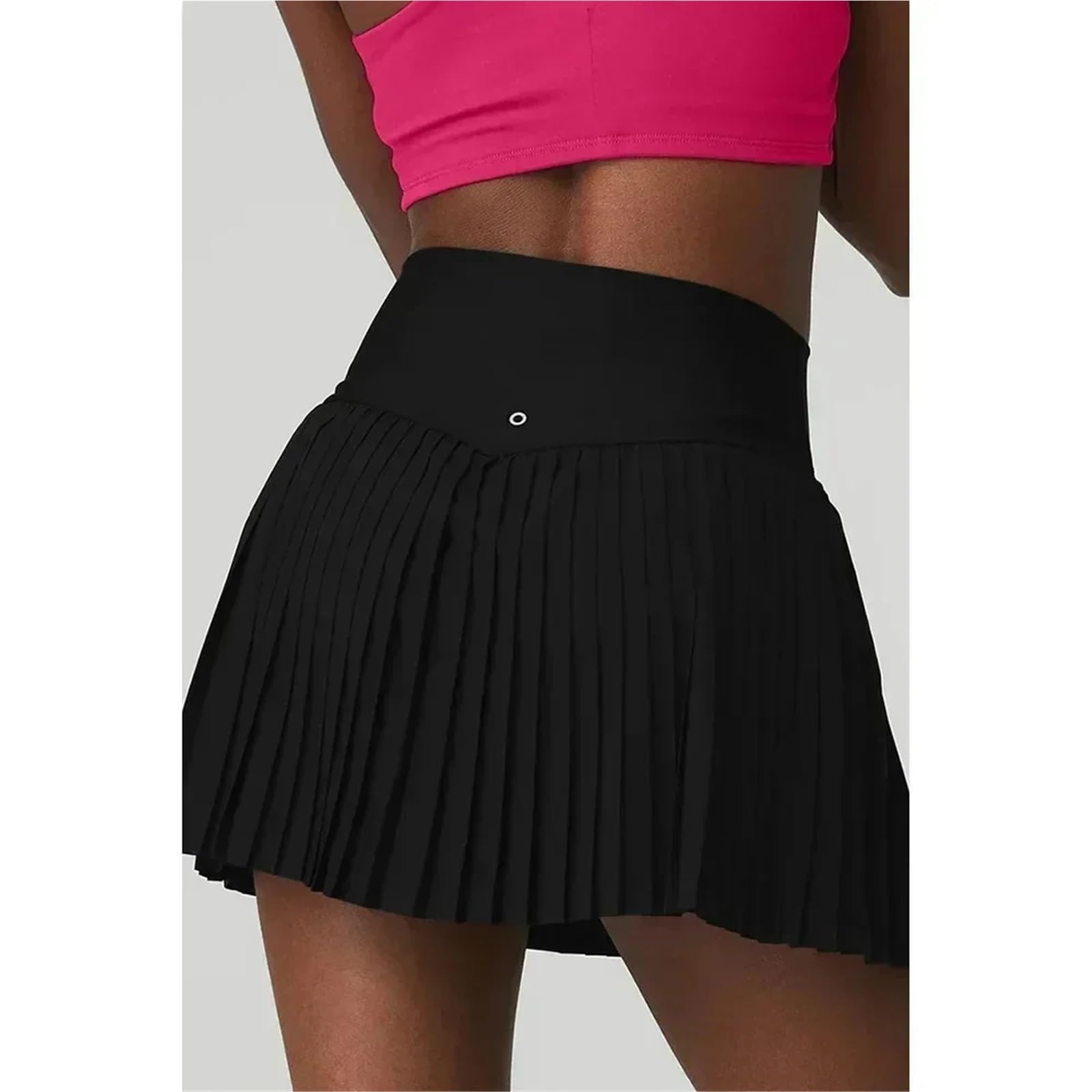 Tennisrock Yoga Damenkleid Anti-Glanz-Kleid Atmungsaktiver Rock Plissee-Golfrock V-förmiger Yoga-Rock