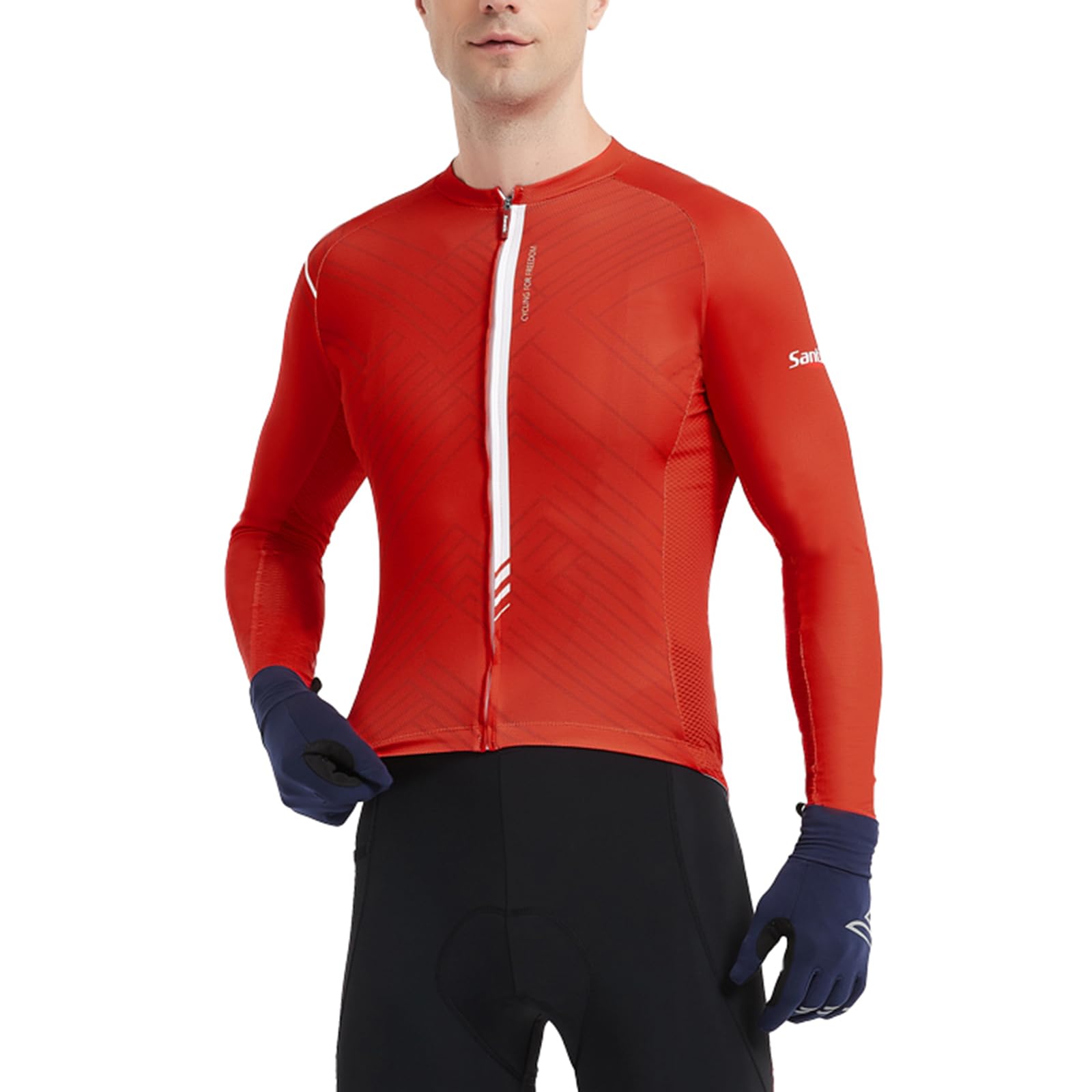Santic Magliette Ciclismo Uomo Lunghe Maglia Ciclismo Maniche Abbigliamento Mountain Bike Maglia