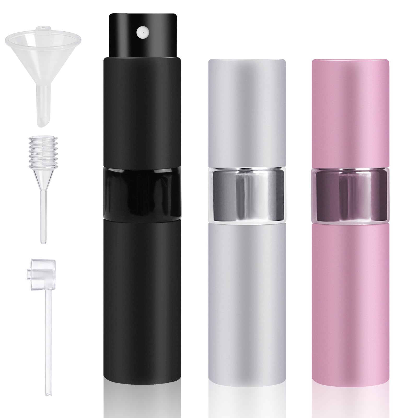 vivinin 8ML Perfume Travel Refillable Atomizer, 3PCS Travel Perfume Bottle Refillable, Portable Empty Cologne Dispenser for Men and Women - Standard